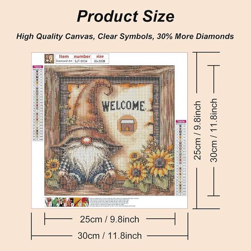 SJUTOUCI Diamond Art Painting Kits for Adults, Cross Flower Diamond Art Kits for Beginners, 5D DIY Full Round Drill Gem Craft for Home Decor Gift 12x12 inch/30x30cm in Saudi Arabia