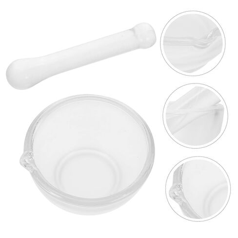 Garneck 1Set Glass Pestle with Thickened Base for Crushing Grinding Grinding Bowl for Kitchen Laboratory Use in Kuwait