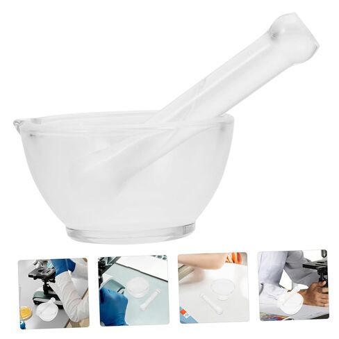 Garneck 1Set Glass Pestle with Thickened Base for Crushing Grinding Grinding Bowl for Kitchen Laboratory Use in Kuwait