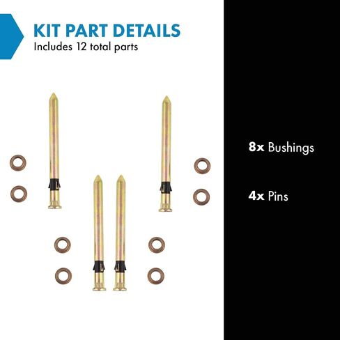 TRQ 12 Piece Door Hinge Pin & Bushing Kit Upper & Lower LH or RH Side Compatible with GM in Saudi Arabia
