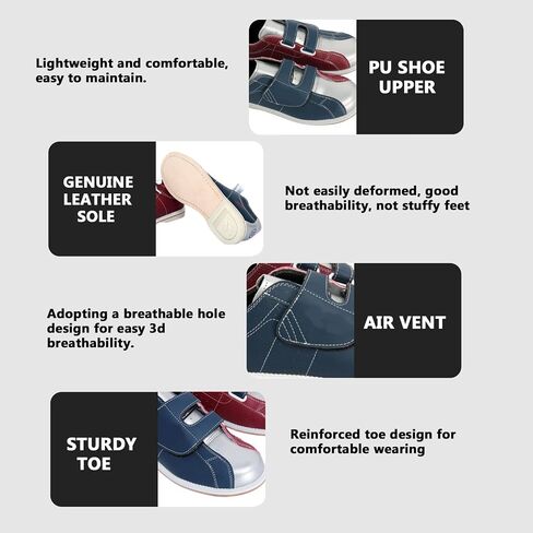 Buhelyc Classic Bowling Shoes Sliding Sole Bowling Training Shoes Men Women Casual Shoes for Beginner (Size:7,Color:Shoe Laces) in Saudi Arabia