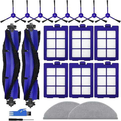 Replacement Filter Brush Set Compatible with Eufy RoboVac X8, Washable& Reusable for eufy x8 Filter replacement Brush Robotic Vacuum Cleaner Accessories (1* Roller Brush,2* Side Brush,4* Filters) in Kuwait