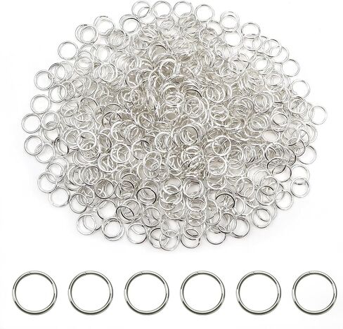 TOAOB 500pcs 8mm Open Jump Rings Silver Jump Rings for Jewelry Making Metal Split Rings Connectors for DIY Crafts Keychains Necklaces Bracelets in Saudi Arabia