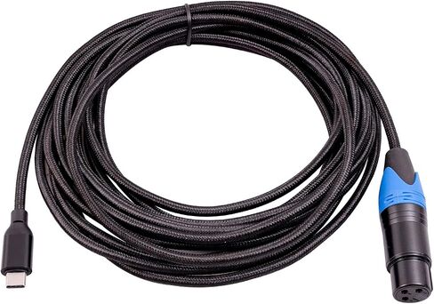 rexus usb c male to xlr cable microphone cable 10 ft ، type-c xlr stereo coll inlin cable ، محول صوت p & p للتشغيل للمسجل والهاتف الذكي والكمبيوتر المحمول (TCM2XF-30) in Kuwait