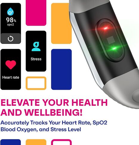 OCTANDRA Active 2 VeryFit جهاز تتبع اللياقة البدنية معدل ضربات القلب SpO2 مراقب تشبع الأكسجين في الدم النوم 1.05 بوصة شاشة نشاط عداد الخطى IP68 ساعات ذكية مقاومة للماء للرجال والنساء (ID155) (رمادي) in Kuwait