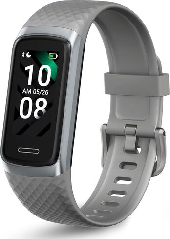OCTANDRA Active 2 VeryFit جهاز تتبع اللياقة البدنية معدل ضربات القلب SpO2 مراقب تشبع الأكسجين في الدم النوم 1.05 بوصة شاشة نشاط عداد الخطى IP68 ساعات ذكية مقاومة للماء للرجال والنساء (ID155) (رمادي) in Kuwait