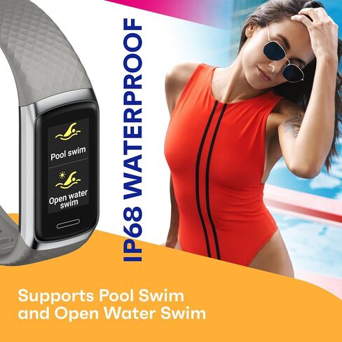 OCTANDRA Active 2 VeryFit جهاز تتبع اللياقة البدنية معدل ضربات القلب SpO2 مراقب تشبع الأكسجين في الدم النوم 1.05 بوصة شاشة نشاط عداد الخطى IP68 ساعات ذكية مقاومة للماء للرجال والنساء (ID155) (رمادي) in Kuwait