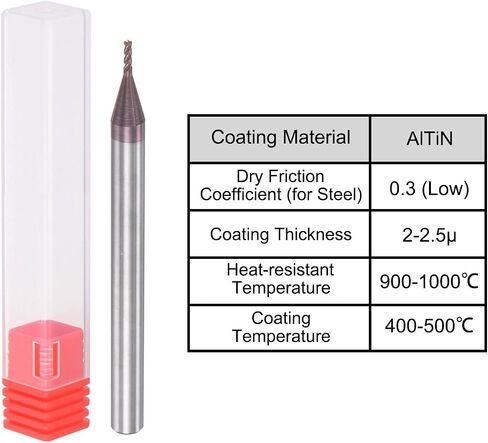 Square Nose End Mill, 1mm Tip Dia Solid Carbide AlTiN Coated CNC Router Bits 4 Flute Spiral Milling Cutter HRC55 with 4mm Shank 50mm (2-inch) Length in Saudi Arabia