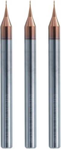 3PCS HRC60 2 Flutes Micro Carbide Flat End Mill 0.5mm Cutting Dia × 4mm Shank × 50mm OAL – Precision CNC Router Bit for Metal, PCB, Plastic, Mold Milling with ALTIN Coating in Saudi Arabia