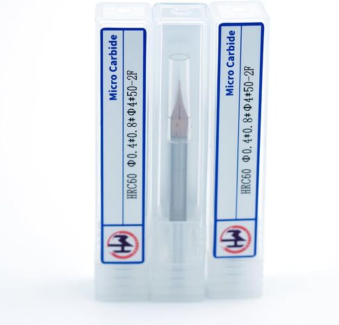 3PCS HRC60 2 Flutes Micro Carbide Flat End Mill 0.5mm Cutting Dia × 4mm Shank × 50mm OAL – Precision CNC Router Bit for Metal, PCB, Plastic, Mold Milling with ALTIN Coating in Saudi Arabia