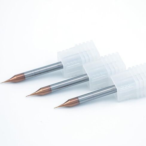 3PCS HRC60 2 Flutes Micro Carbide Flat End Mill 0.5mm Cutting Dia × 4mm Shank × 50mm OAL – Precision CNC Router Bit for Metal, PCB, Plastic, Mold Milling with ALTIN Coating in Saudi Arabia