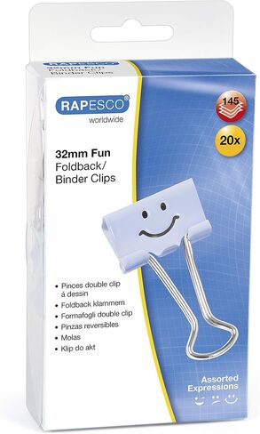 Rapesco Binder Clips, 1 1/4" Emoji Clips [Pack of 20] in Saudi Arabia