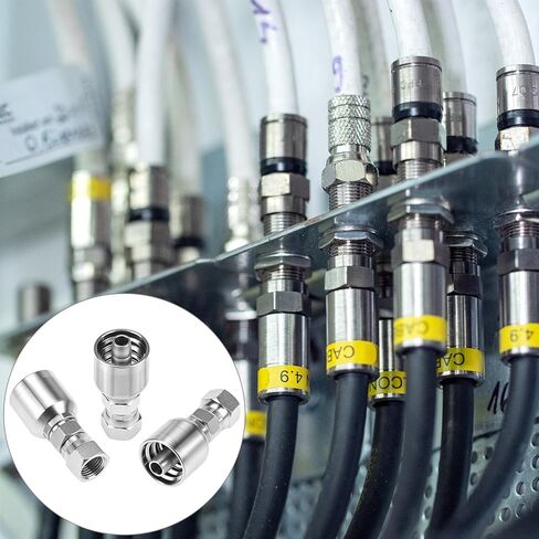 QWORK Hydraulic Hose Fittings, 12-Pack, 3/8" JIC 37° Female Hydraulic End Swivel Crimp, 3/8" x 3/8" in Kuwait