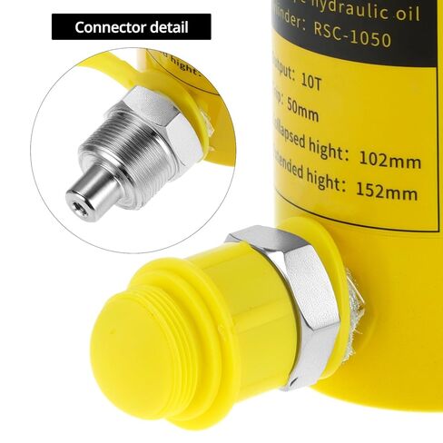 QWORK Hydraulic Cylinder Jack 10T 2" Stroke Porta Power Ram Jack - Heavy-Duty Single Acting for Lifting, Jacking, and Shoveling with Automatic Retraction and Oil Hose Included in Kuwait