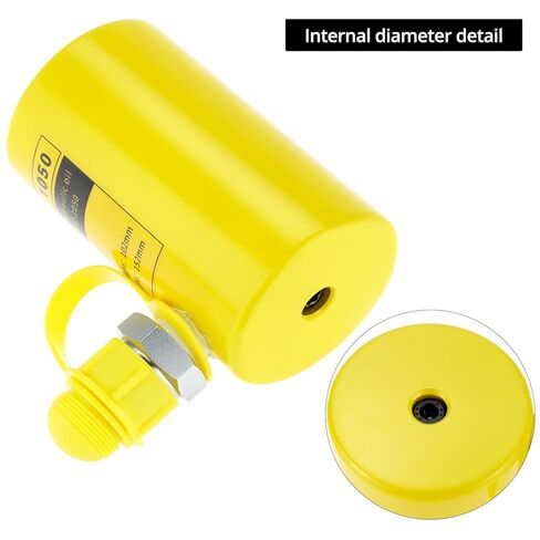 QWORK Hydraulic Cylinder Jack 10T 2" Stroke Porta Power Ram Jack - Heavy-Duty Single Acting for Lifting, Jacking, and Shoveling with Automatic Retraction and Oil Hose Included in Kuwait