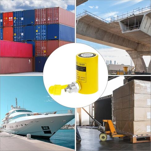 QWORK Hydraulic Cylinder Jack 10T 2" Stroke Porta Power Ram Jack - Heavy-Duty Single Acting for Lifting, Jacking, and Shoveling with Automatic Retraction and Oil Hose Included in Kuwait