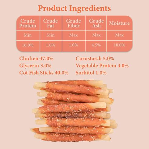 Chicken Wrapped Sweet Potato Jerky,Sweet Potato Dog Treats,Healthy Low Fat Jerky High Protein Training Treats Chewy for Small Medium Large Dog, 11.6 OZ in Saudi Arabia