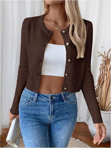 Gorglitter Women's Lightweight Cardigans Button Up Long Sleeve Sweater Sweater reary Fall Fashion 2025 in Saudi Arabia
