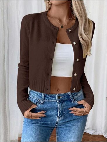 Gorglitter Women's Lightweight Cardigans Button Up Long Sleeve Sweater Sweater reary Fall Fashion 2025 in Saudi Arabia