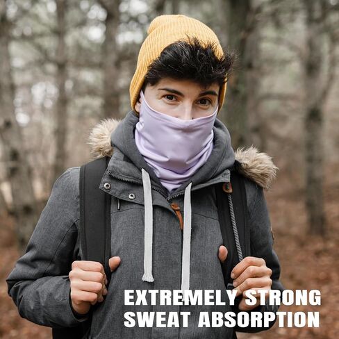 Hongteya 6 Pack Neck Gaiter Face Mask: Treasable Roof Face Cover Balaclava High Flastic Earloop Bandana for Men Women in Kuwait