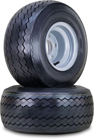 ROADGUIDER Golf Cart Tire Wheel Assembly 18X8.5-8 4-Ply with 5 Lugs on 4.5" PCD Silver Rim,SET 2 in Saudi Arabia