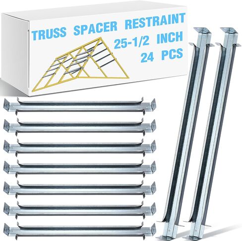 Zonon 24 Pcs Truss Spacer Restraint 25-1/2 Inch G90 Galvanized Steel Truss Accessories Truss Spacer Spacing Restraint and Bracing for Construction, Renovation in Saudi Arabia