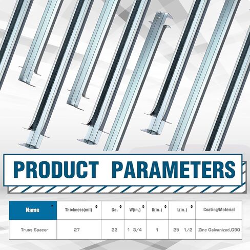 Zonon 24 Pcs Truss Spacer Restraint 25-1/2 Inch G90 Galvanized Steel Truss Accessories Truss Spacer Spacing Restraint and Bracing for Construction, Renovation in Saudi Arabia