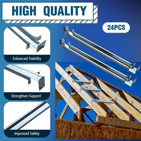 Zonon 24 Pcs Truss Spacer Restraint 25-1/2 Inch G90 Galvanized Steel Truss Accessories Truss Spacer Spacing Restraint and Bracing for Construction, Renovation in Saudi Arabia