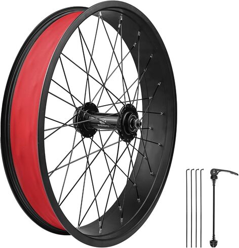 مجموعة عجلات أمامية خلفية للدراجة مقاس 20/26 × 4.0 بوصة من WEEROCK، مجموعة عجلات من سبائك الألومنيوم بعرض 4.0 بوصة مع إطلاق سريع، متوافقة مع فرامل القرص، عجلة حرة ملولبة لدراجة ثلجية مقاس 20 بوصة/26 بوصة، دراجات بإطارات دهنية in Saudi Arabia