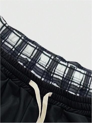 Gorglitter Men Graphic Cheghered Baggy Presspants Side Screpy Wide in Kuwait