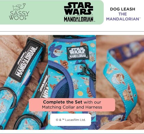 Star Wars™ The Mandalorian™ Dog Leash 60-Inch with Neoprene Padded Handle - Comfortable, Durable, and Stylish for Small to Large Dogs in Kuwait