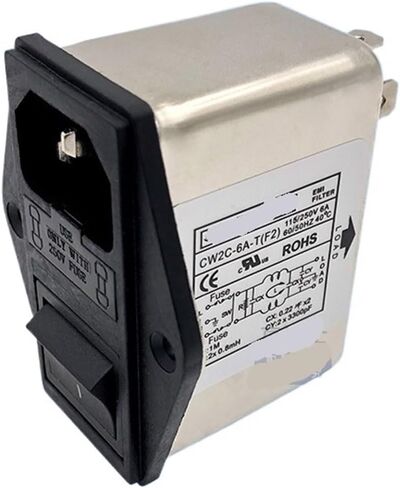 CW2C 3 6 10A Power Filter Switch Socket Fuse F2 Single Phase 220V AC T Interference(CW2C-10A-T-F2) in Saudi Arabia