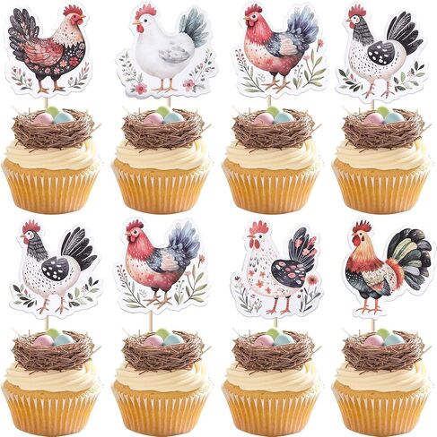 Rsstarxi 36 Pack Highland Cow Cupcake Toppers Double Sided Farm Animal Cupcake Picks Decoration for Highland Cow Cattle Baby Shower Birthday Party Cake Decorations Supplies in Kuwait