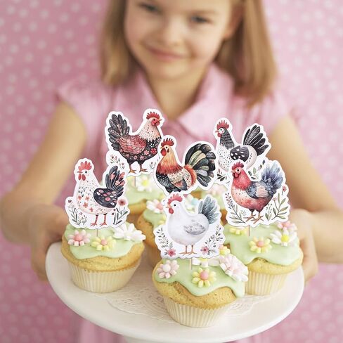 Rsstarxi 36 Pack Highland Cow Cupcake Toppers Double Sided Farm Animal Cupcake Picks Decoration for Highland Cow Cattle Baby Shower Birthday Party Cake Decorations Supplies in Kuwait