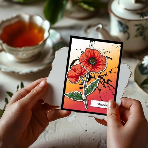 GLOBLELAND Magnolia Clear Stamps Flowers Blessings Silicone Clear Stamp Plants and Leaves Transparent Stamps for DIY Scrapbooking and Cards Making Photo Album Journal 6.3x4.33inch in Kuwait