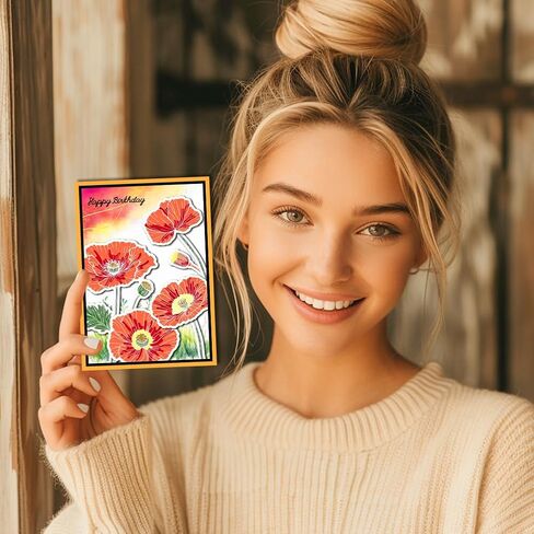 GLOBLELAND Magnolia Clear Stamps Flowers Blessings Silicone Clear Stamp Plants and Leaves Transparent Stamps for DIY Scrapbooking and Cards Making Photo Album Journal 6.3x4.33inch in Kuwait