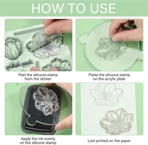 GLOBLELAND Magnolia Clear Stamps Flowers Blessings Silicone Clear Stamp Plants and Leaves Transparent Stamps for DIY Scrapbooking and Cards Making Photo Album Journal 6.3x4.33inch in Kuwait