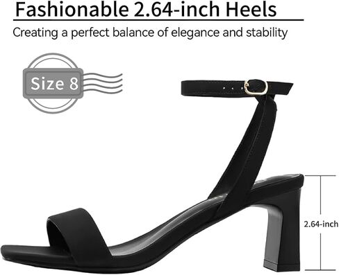 Wide Width Nude Heels for Women Dress Shoes 2.3-inch Chunky Block Heel Sandals Square Open Toe Ankle Strap Party Wedding Shoes Size 7.5 in Kuwait
