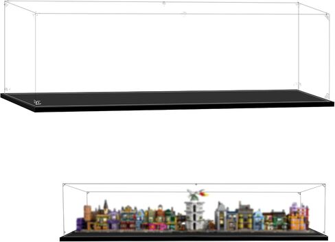 Display Case for Lego 76444 Diagon Alley Wizarding Shops, 35.43x5.9x7.87inches (90x15x20cm), Protect Your Collectibles from Dust with a Clear Showcase in Kuwait
