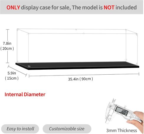 Display Case for Lego 76444 Diagon Alley Wizarding Shops, 35.43x5.9x7.87inches (90x15x20cm), Protect Your Collectibles from Dust with a Clear Showcase in Kuwait