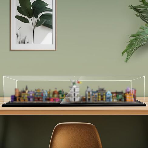 Display Case for Lego 76444 Diagon Alley Wizarding Shops, 35.43x5.9x7.87inches (90x15x20cm), Protect Your Collectibles from Dust with a Clear Showcase in Kuwait