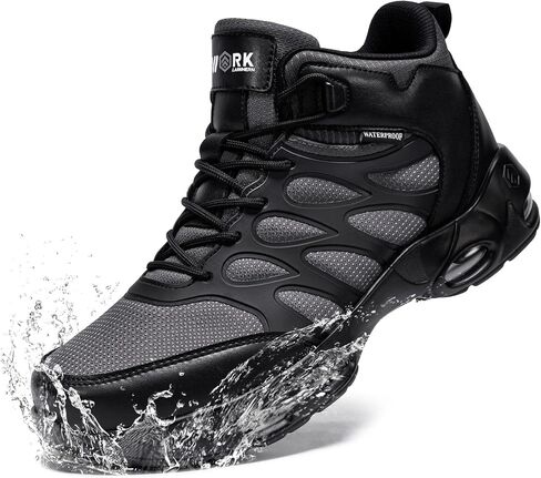 Larnmern Men Non Slip Boots Restaurant Service Mesh Treasable Aship Outdoor Shoes Slip Resistant Work Chef Zapatos Trabajo shidual meining sneakers (Black ، 10.5) in Kuwait