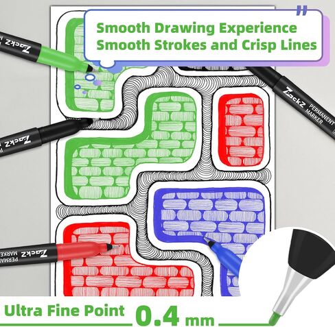 علامة سوداء دائمة فائقة النقطة ، طرف 0.4 ملم ، 65 حزمة ، حبر مقاوم للماء ، حبر مقاوم للماء ، تجفيف سريع ، الكتابة على الورق ، البلاستيك ، المعدن ، الزجاج in Kuwait