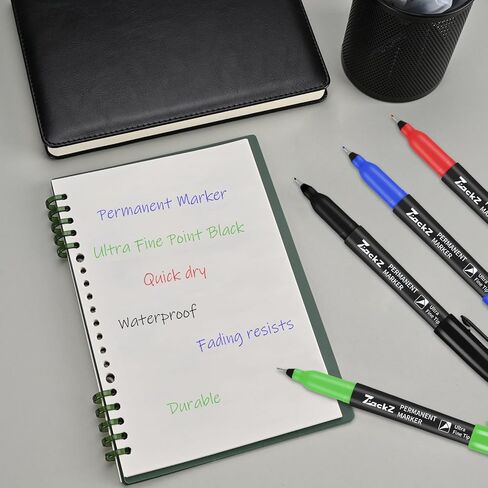 علامة سوداء دائمة فائقة النقطة ، طرف 0.4 ملم ، 65 حزمة ، حبر مقاوم للماء ، حبر مقاوم للماء ، تجفيف سريع ، الكتابة على الورق ، البلاستيك ، المعدن ، الزجاج in Kuwait