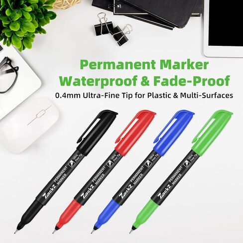 علامة سوداء دائمة فائقة النقطة ، طرف 0.4 ملم ، 65 حزمة ، حبر مقاوم للماء ، حبر مقاوم للماء ، تجفيف سريع ، الكتابة على الورق ، البلاستيك ، المعدن ، الزجاج in Kuwait