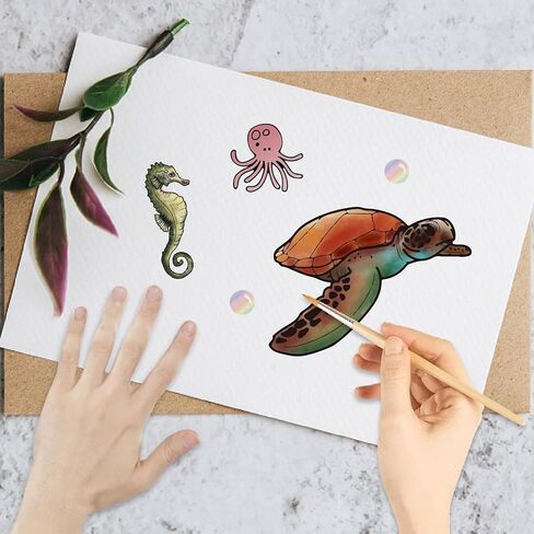CRASPIRE SEA Animal Ocean Ocean Clear Stamps Seahorse Ship Dolphins Shells Starfish Coral Resulable Retro Postmark Silicone Stamp Seals for Journess Card in Kuwait