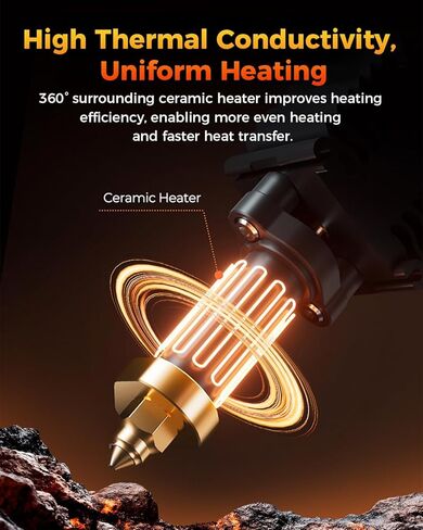 Creality K1C Ceramic Heating Block Kit, Upgrade Quick-Swap Nozzle, Supports 600mm/s High-Speed Printing, 300°C High Temperature Resistance, Easy to Install Kit for K1C 3D Printers in Kuwait