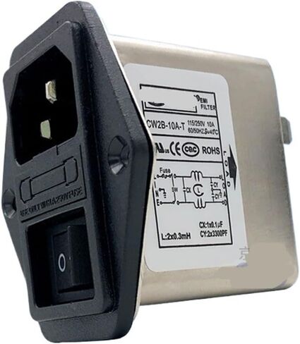 مرشح الطاقة CW2B 3 6 10A مقبس الصمامات CANNYWELL ثلاثة في واحد مرحلة واحدة 220 AC T (مفتاح التيار المتردد الأحمر مع الضوء CW2B -3A -T) in Kuwait