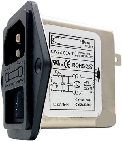 مرشح الطاقة CW2B 3 6 10A مقبس الصمامات CANNYWELL ثلاثة في واحد مرحلة واحدة 220 AC T (مفتاح التيار المتردد الأحمر مع الضوء CW2B -3A -T) in Kuwait