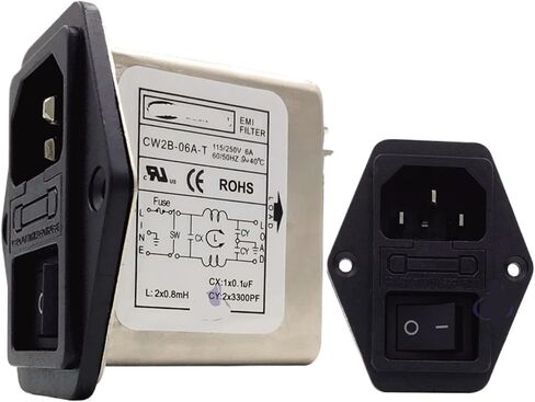 مرشح الطاقة CW2B 3 6 10A مقبس الصمامات CANNYWELL ثلاثة في واحد مرحلة واحدة 220 AC T (مفتاح التيار المتردد الأحمر مع الضوء CW2B -3A -T) in Kuwait